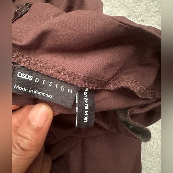 Asos Brown Ruched  Dress - Picture 4 of 5